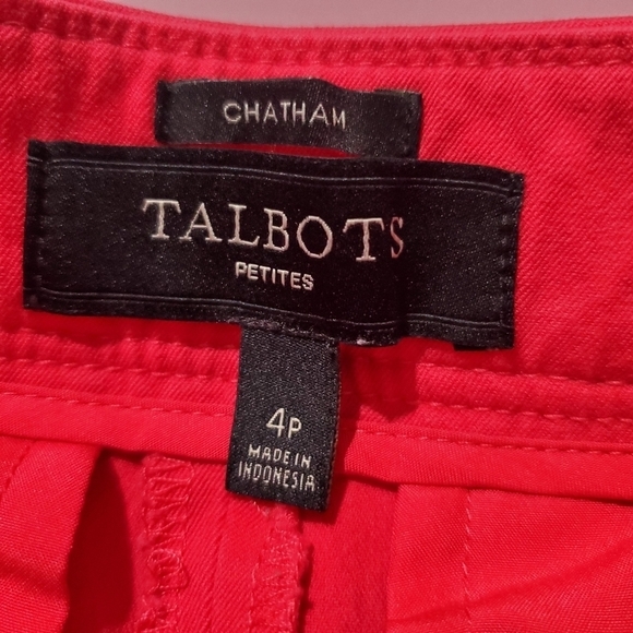 Talbots Petite Magenta Bright Pink Stright Leg Pants Work Professional Barbie - Picture 4 of 6